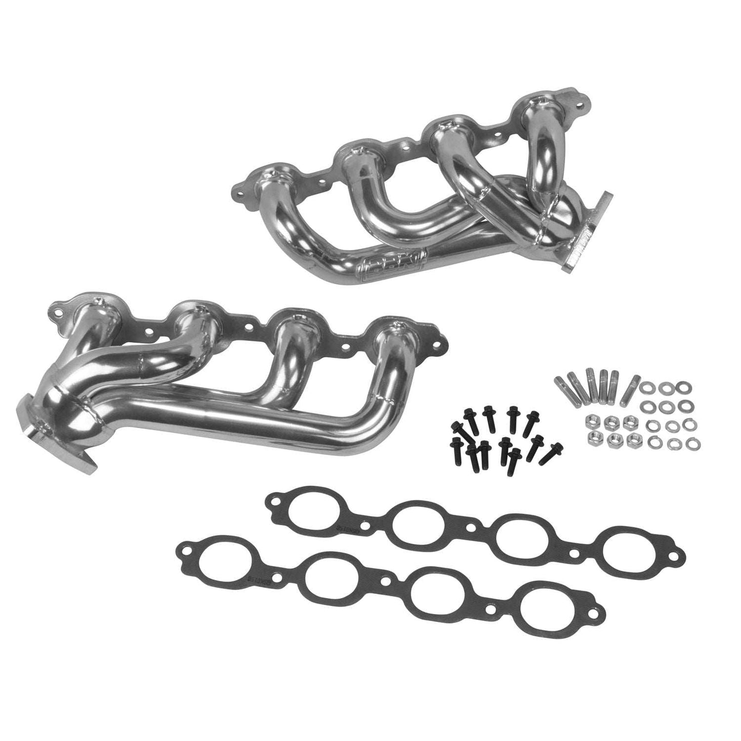 Chevrolet GM Truck 5.3 6.2 1-3/4 Shorty Exhaust Headers Polished Silver Ceramic 14-18