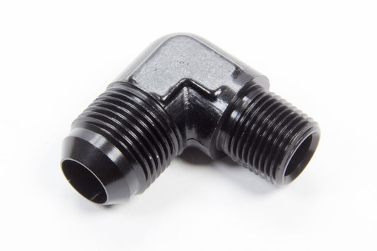 90 Deg -12an to 1/2in Alum Adapter Black