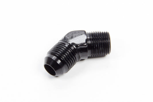 45 Deg Alum -8an to 3/8npt Fitting Black