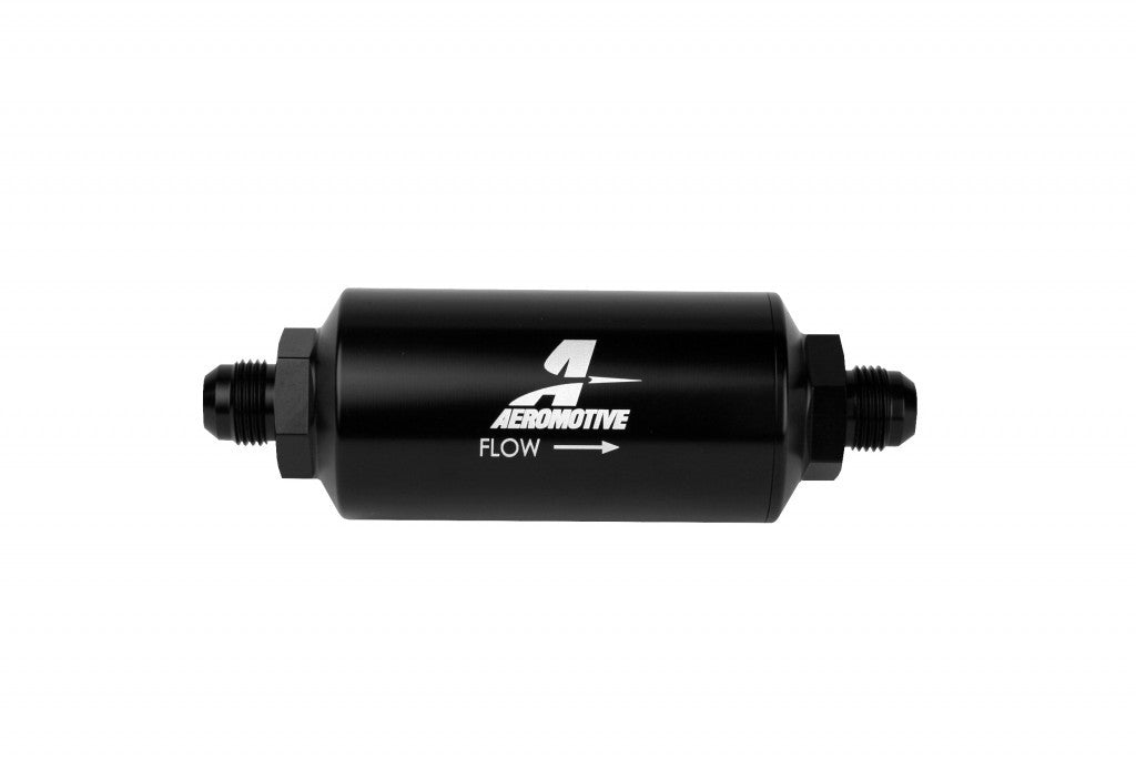 6AN Inline Fuel Filter - 10 Micron - 2 in. OD - Black