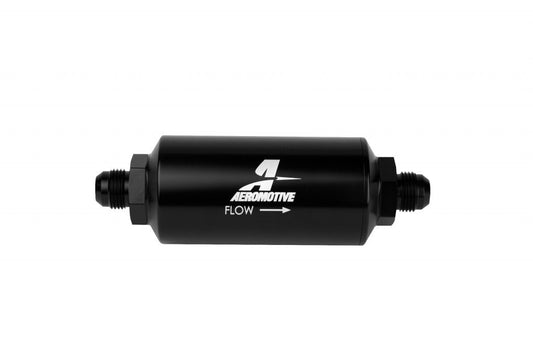 6AN Inline Fuel Filter - 10 Micron - 2 in. OD - Black