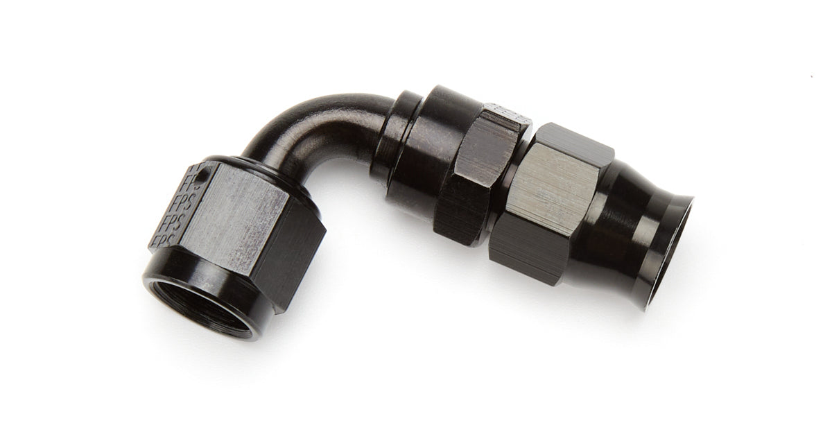 6AN 90-Degree PTFE Hose End - Black