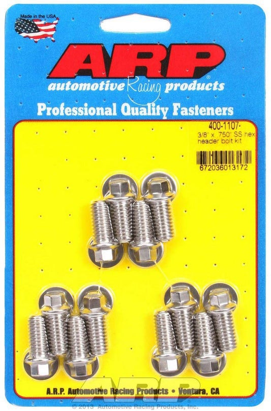 S/S Header Bolt Kit - 3/8 x .750 UHL (12)