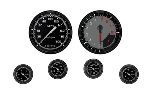 Autocross Grey 6 Gauge Set 2-1/8 Full Sweep