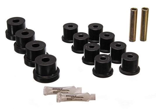 Leaf Spring Bushing Set; Black; Rear; Performance Polyurethane;