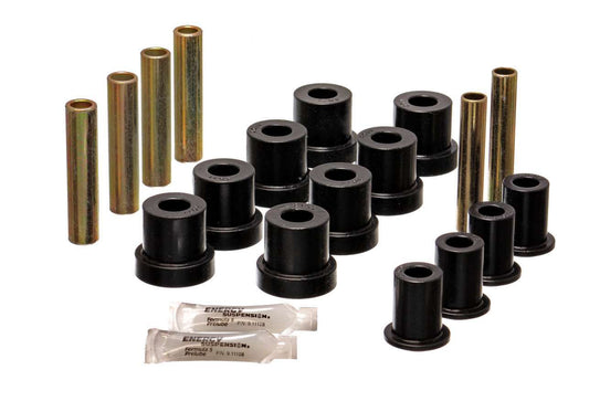 Leaf Spring Bushing Set; Black; Front; Performance Polyurethane;