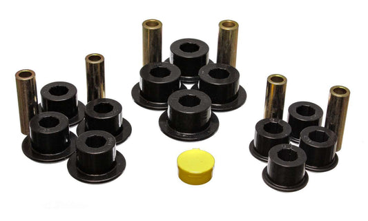 Leaf Spring Bushing Set; Black; Rear; Performance Polyurethane;