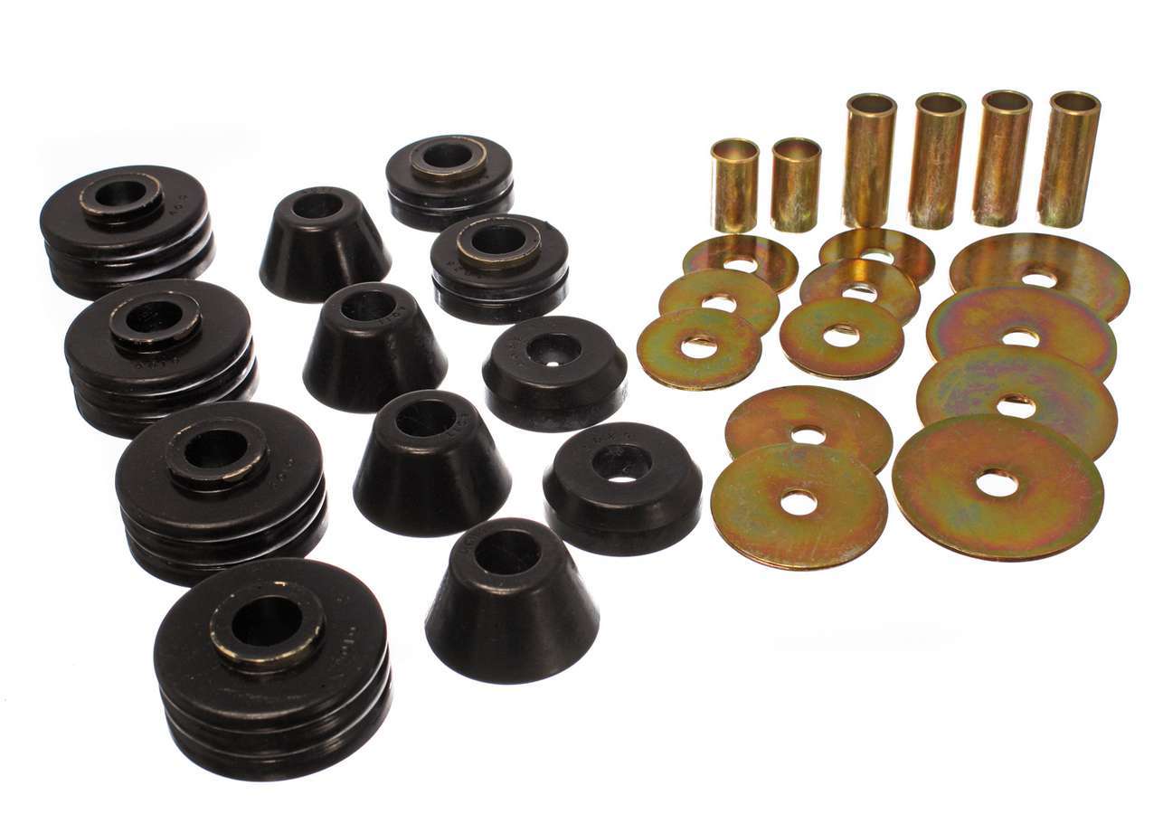 Body Cab Mount Set; Black; Performance Polyurethane;