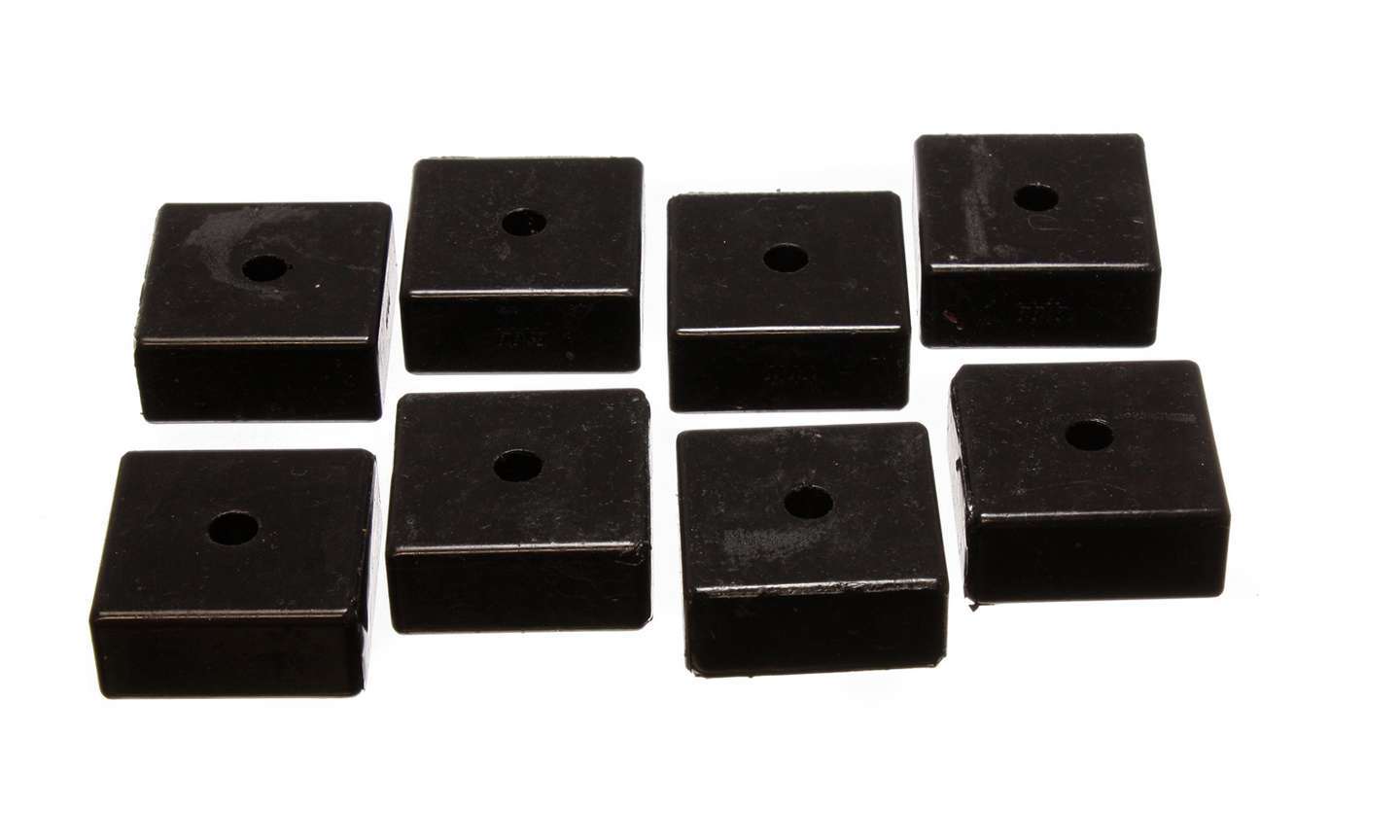 Universal Leaf Spring Pad; Black; 2 1/16 in. SQ x 3/8 in. ID x 15/16 in. H;