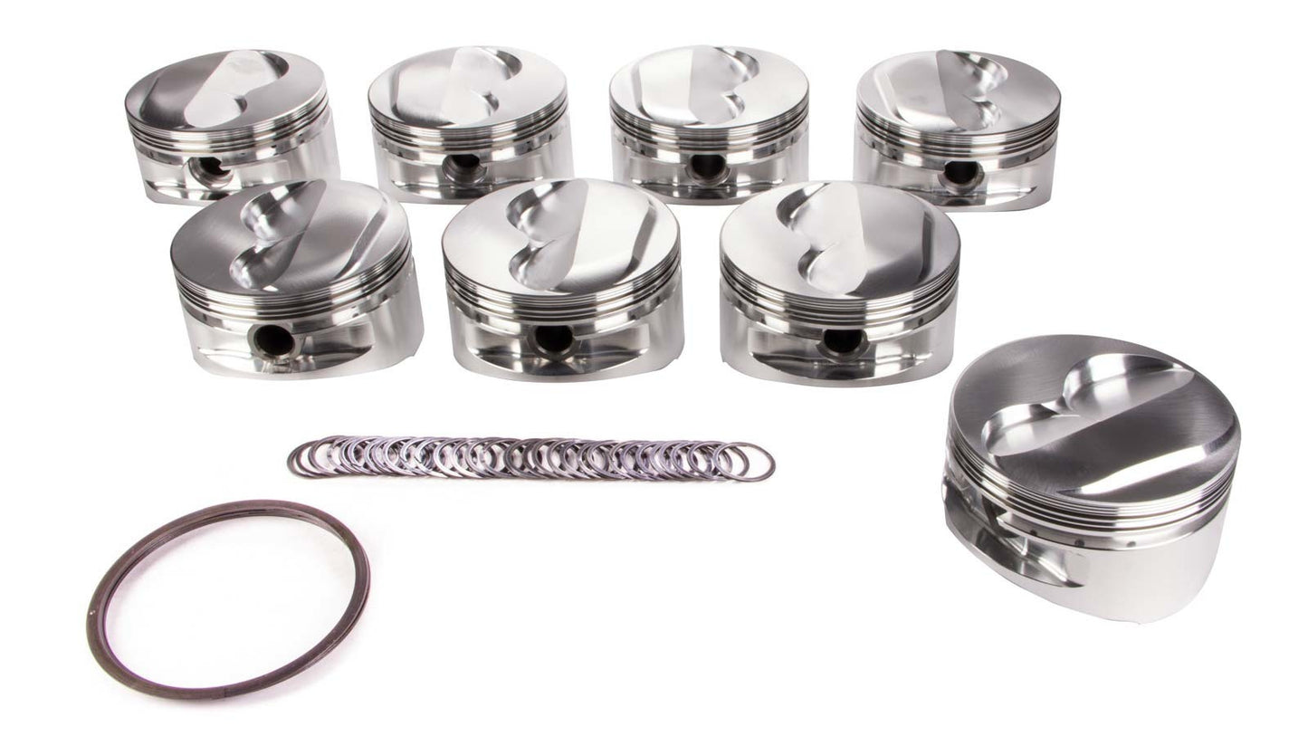 Piston Set, 2618, Dome, 4.125 Bore, 1.062 CD, 0.927 Pin, Set of 8.