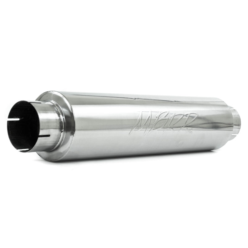 4in. inlet/outlet. Quiet tone muffler. 24in. body. 6in. diameter. 30in. overall