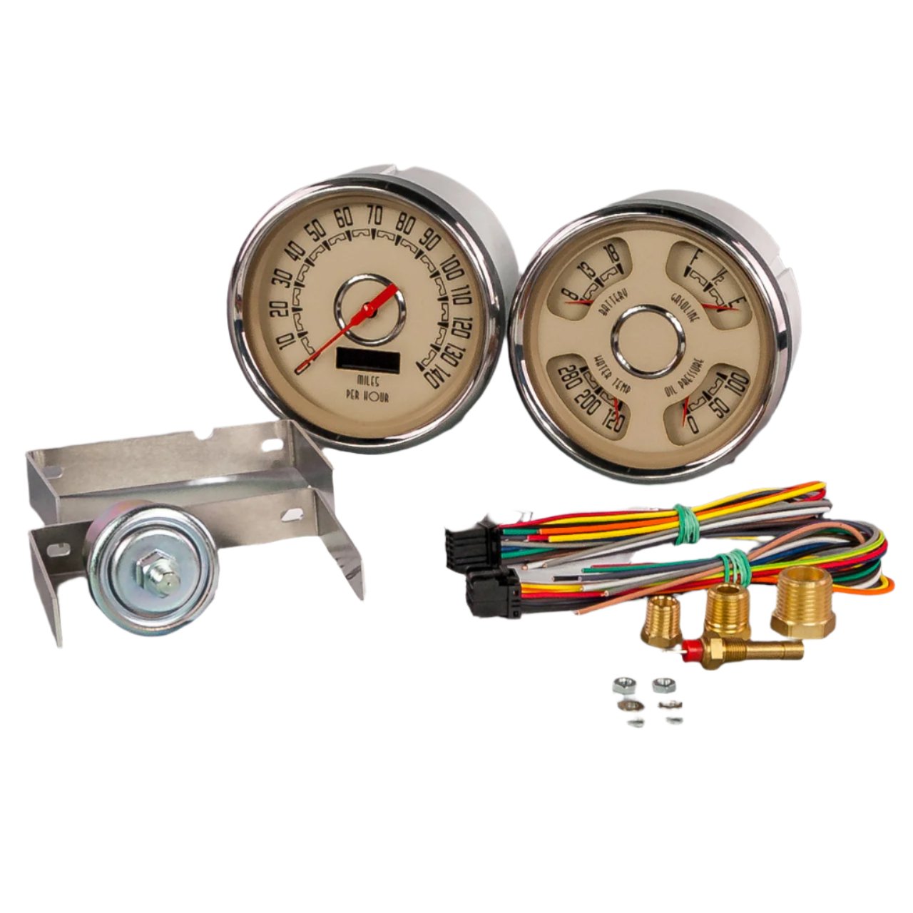 Woodward 2 Gauge Kit 5in Speedo/Quad Beige