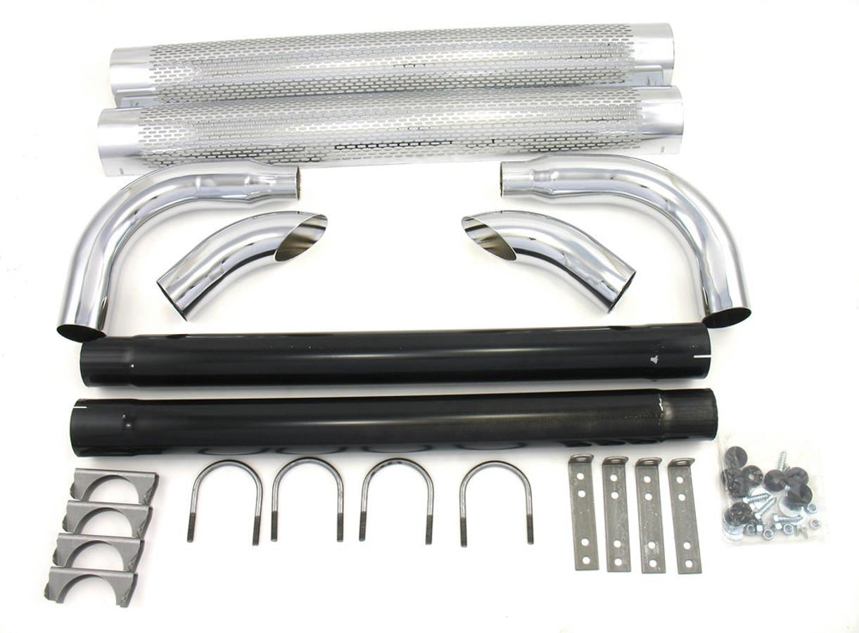 Chrome Side Pipes - 80in - Junk to Road Auto Parts