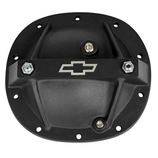 Differential Cover; Bowtie Emblem Model; Fits GM 7.5; Aluminum; Black Crinkle