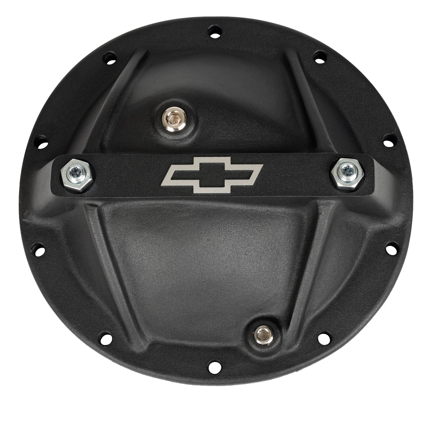 Differential Cover; Bowtie Emblem Model; GM 10 Bolt 8.2/8.5; Alum; Black Crinkle