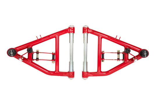 UMI Performance 6435-R Lower Control Arms for 1971-87 Chevy C10 – Tubular Steel, Red Powder Coat, Front Pair