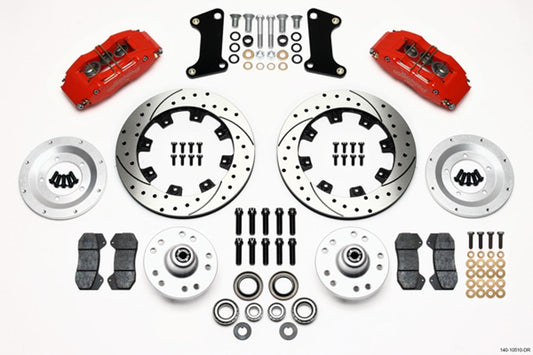 Front Disc Brake Kit Red 67-72 Camaro Nova 12.19